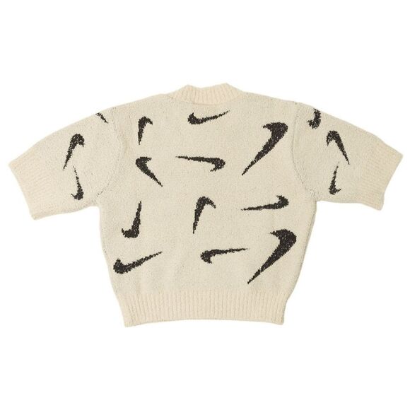 Nike Phoenix Cozy Bouclé Logo Print Slim Fit Cropped Casual Knit T-Shirt Small S - Picture 12 of 13